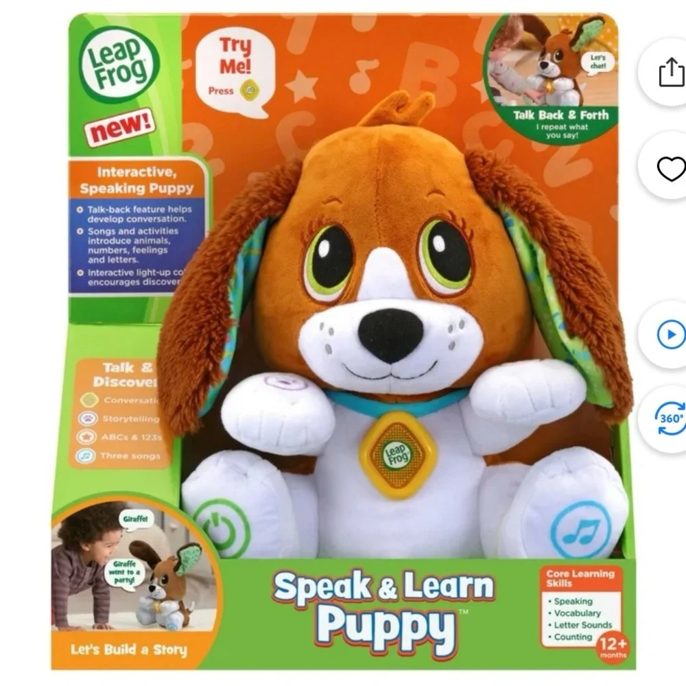 LeapFrog Speak & Learn Interactive Puppy - Talk back, Repeats what you say.